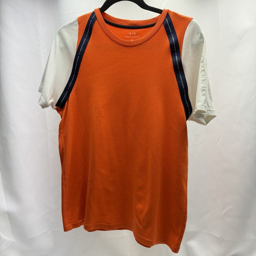 Armani Exchange Shirt Orange Slim Fit Pima Cotton Tee Size Medium